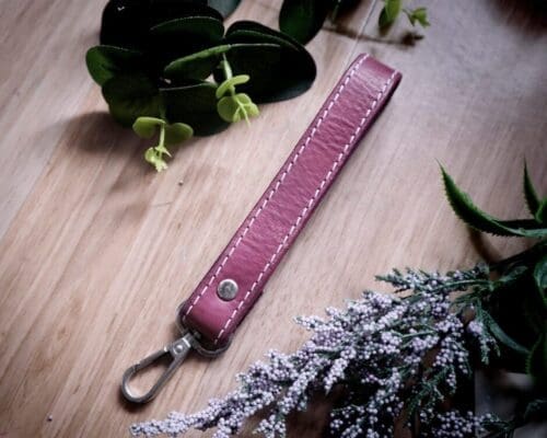 Grape Leather Skinny Key Fob